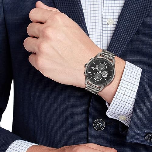  Shop Authentic Tommy Hilfiger Weston Chronograph Grey Dial Grey Mesh Bracelet Watch For Men - 1710506 - Luxxuri