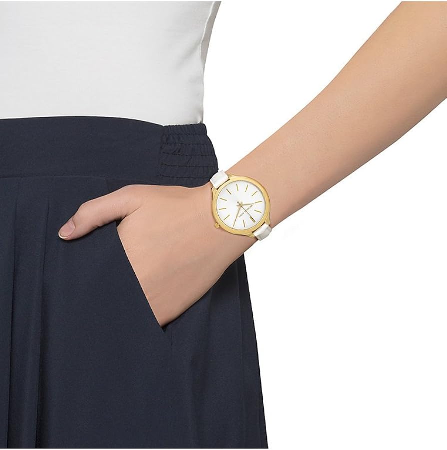  Shop Authentic Michael Kors Slim Runway White Dial White Leather Strap Watch For Women - MK2273 - Luxxuri