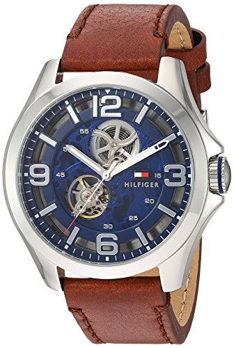  Shop Authentic Tommy Hilfiger Bruce Analog Blue Dial Brown Leather Strap Watch for Men - 1791278 - Luxxuri