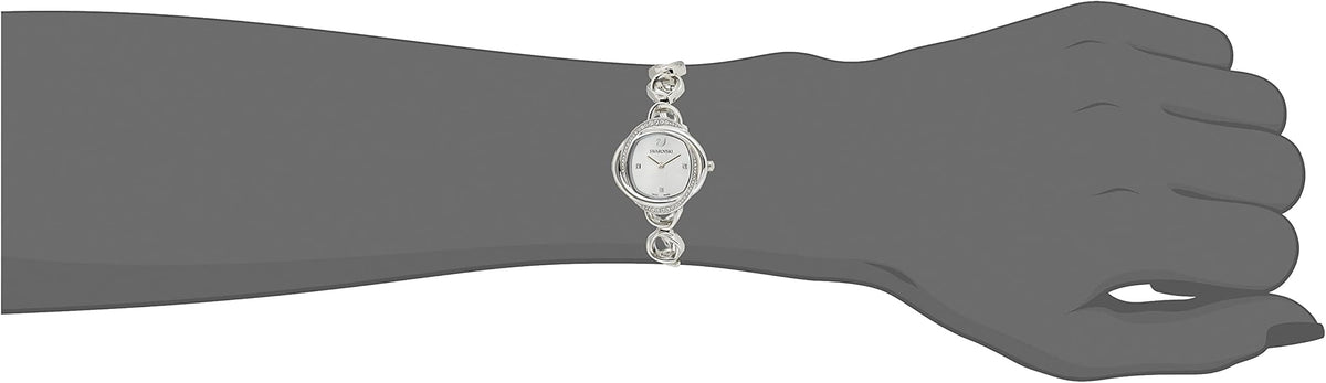  Shop Authentic Swarovski Crystal Flower Silver Dial Silver Steel Strap Watch for Women - 5547622 - Luxxuri