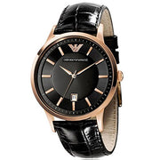  Shop Authentic Emporio Armani Classic Black Dial Black Leather Strap Watch For Women - AR9022 - Luxxuri