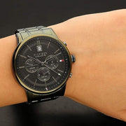  Shop Authentic Tommy Hilfiger Quartz Black Dial Black Steel Strap Watch for Men - 1791634 - Luxxuri