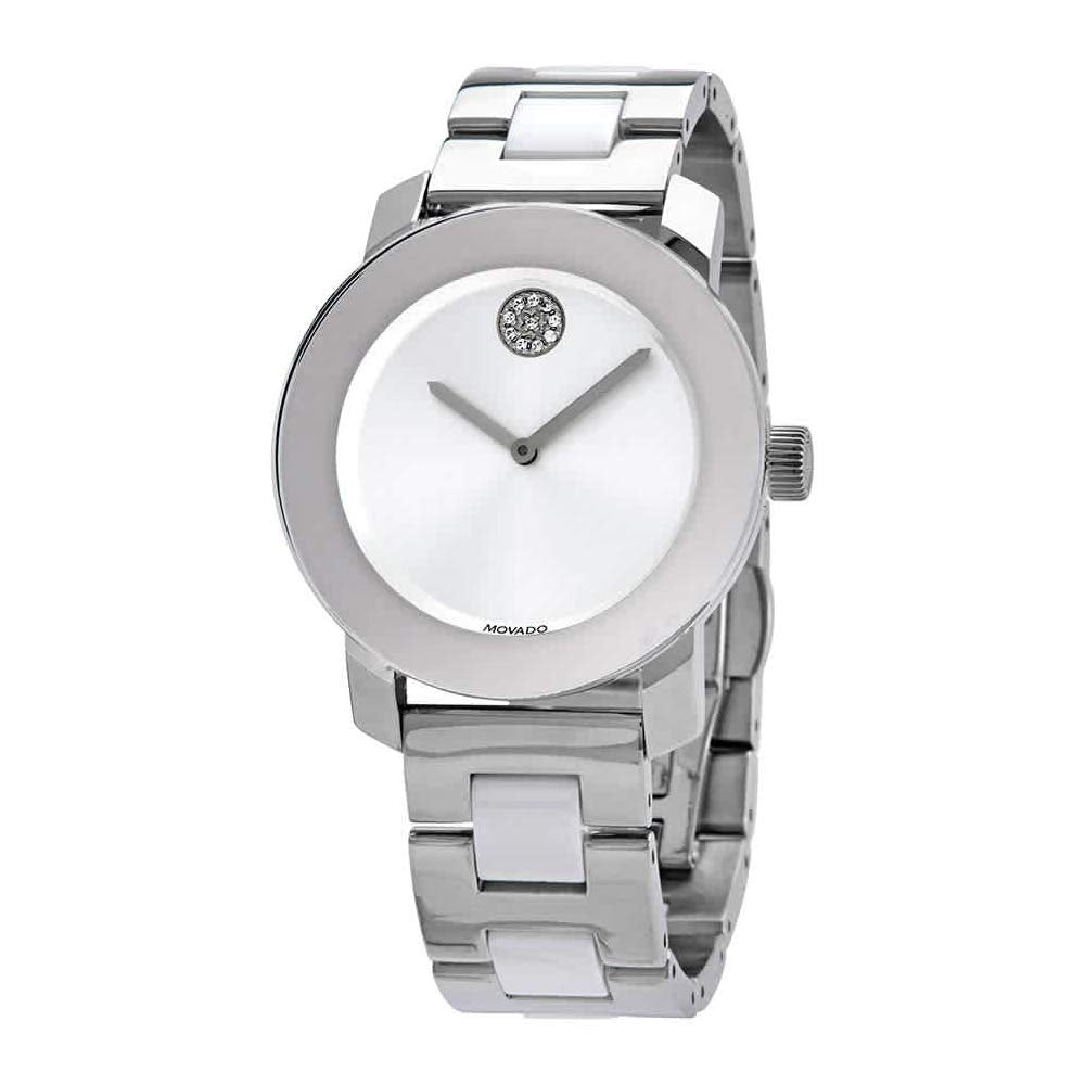  Shop Authentic Movado Bold Ceramic Silver Dial Silver Steel Strap Watch for Women - 3600638 - Luxxuri