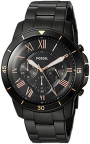  Shop Authentic Fossil Grant Sport Chronograph Black Dial Black Steel Strap Watch for Men - FS5374 - Luxxuri