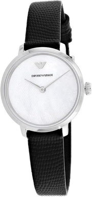  Shop Authentic Emporio Armani Modern White Dial Black Leather Strap Watch For Women - AR11159 - Luxxuri