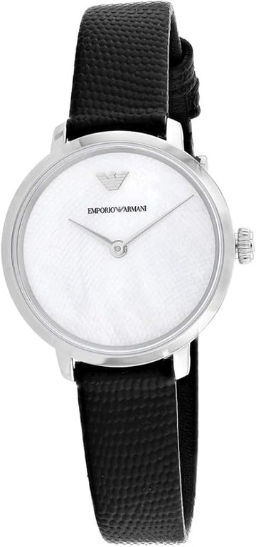  Shop Authentic Emporio Armani Modern White Dial Black Leather Strap Watch For Women - AR11159 - Luxxuri