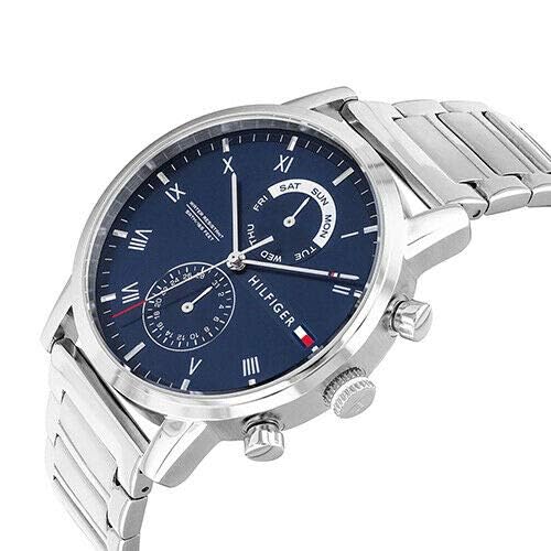  Shop Authentic Tommy Hilfiger Kane Blue Dial Silver Steel Strap Watch for Men - 1710401 - Luxxuri