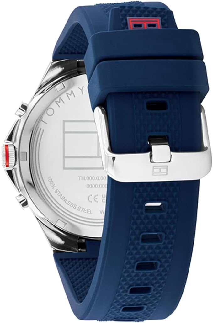  Shop Authentic Tommy Hilfiger Justin Chronograph Blue Dial Blue Rubber Strap Watch for Men - 1792057 - Luxxuri