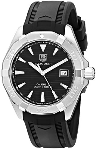  Shop Authentic Tag Heuer Aquaracer Automatic Caliber 5 Black Dial Black Rubber Strap Watch for Men - WAY2110.FT8021 - Luxxuri