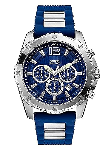 Shop Authentic Guess Sport Multifunction Blue Dial Blue Rubber Strap Watch For Men - W0167G3 - Luxxuri