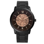  Shop Authentic Fossil Neutra Automatic Skeleton Black Dial Black Steel Strap Watch for Men - ME3183 - Luxxuri