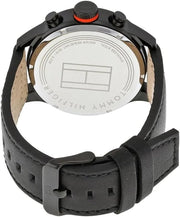  Shop Authentic Tommy Hilfiger Trent Multifunction Black Dial Black Leather Strap Watch for Men - 1791136 - Luxxuri