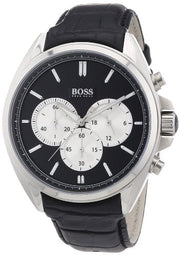  Shop Authentic Hugo Boss Driver Black Dial Black Leather Strap Watch for Men - 1512879 - Luxxuri