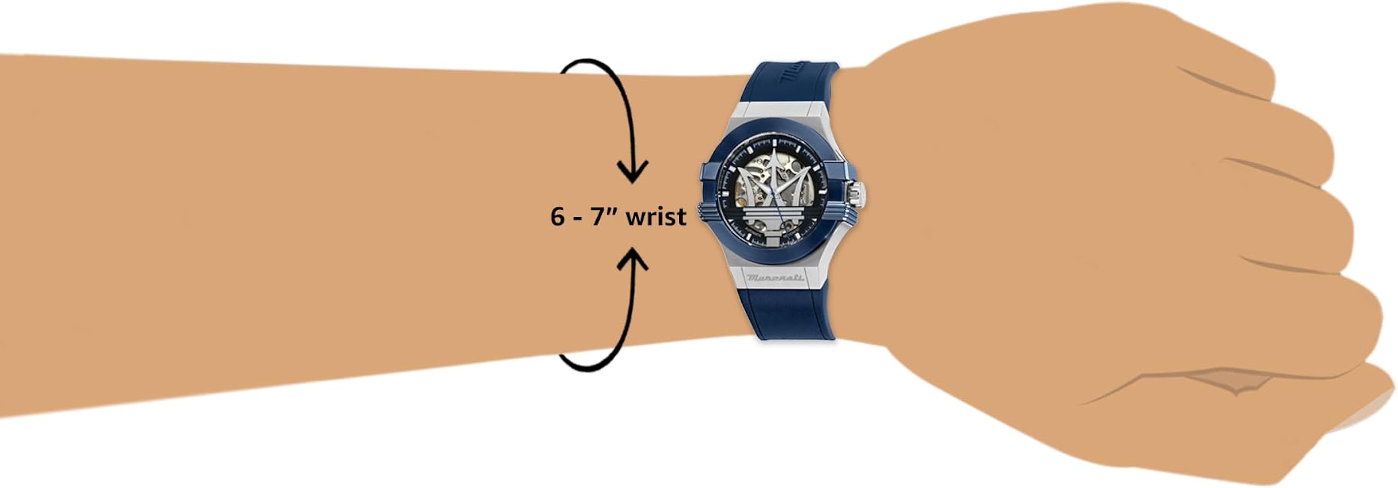  Shop Authentic Maserati Potenza Automatic Skeleton Dial Blue Rubber Strap Watch For Men - R8821108035 - Luxxuri