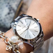 Shop Authentic Michael Kors Slim Runway Silver Dial Silver Stainless Steel Strap Watch for Women - MK3178 - Luxxuri