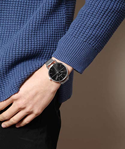  Shop Authentic Calvin Klein Even Black Dial Silver Mesh Bracelet Watch for Women - K7B21121 - Luxxuri