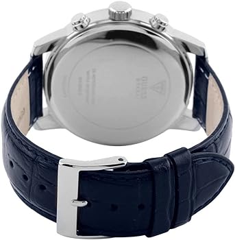  Shop Authentic Guess Horizon Chronograph Quartz Black Dial Blue Leather Strap Watch For Men - W0380G3 - Luxxuri