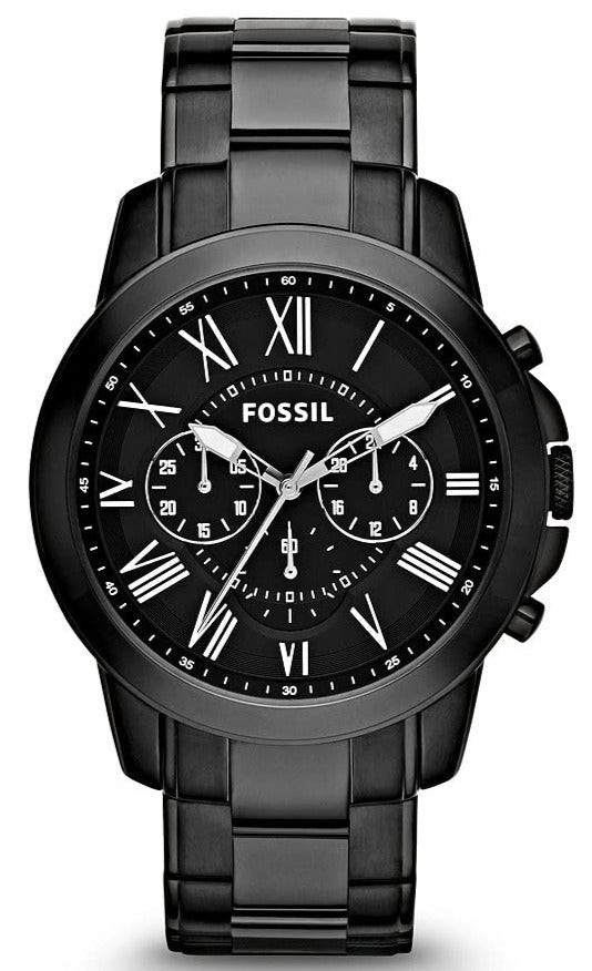  Shop Authentic Fossil Grant Chronograph Black Dial Black Steel Strap Watch for Men - FS4832 - Luxxuri
