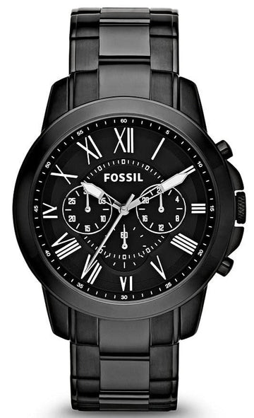  Shop Authentic Fossil Grant Chronograph Black Dial Black Steel Strap Watch for Men - FS4832 - Luxxuri