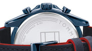  Shop Authentic Tommy Hilfiger Parker Chronograph Quartz Blue Dial Blue Leather Strap Watch For Men - 1791839 - Luxxuri