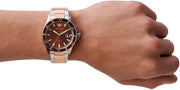  Shop Authentic Emporio Armani Diver Quartz Brown Dial Two Tone Steel Strap Watch For Men - AR11340 - Luxxuri