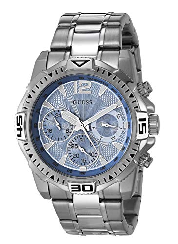  Shop Authentic Guess Commander Chronograph Blue Dial Silver Steel Strap Watch for Men - GW0056G2 - Luxxuri