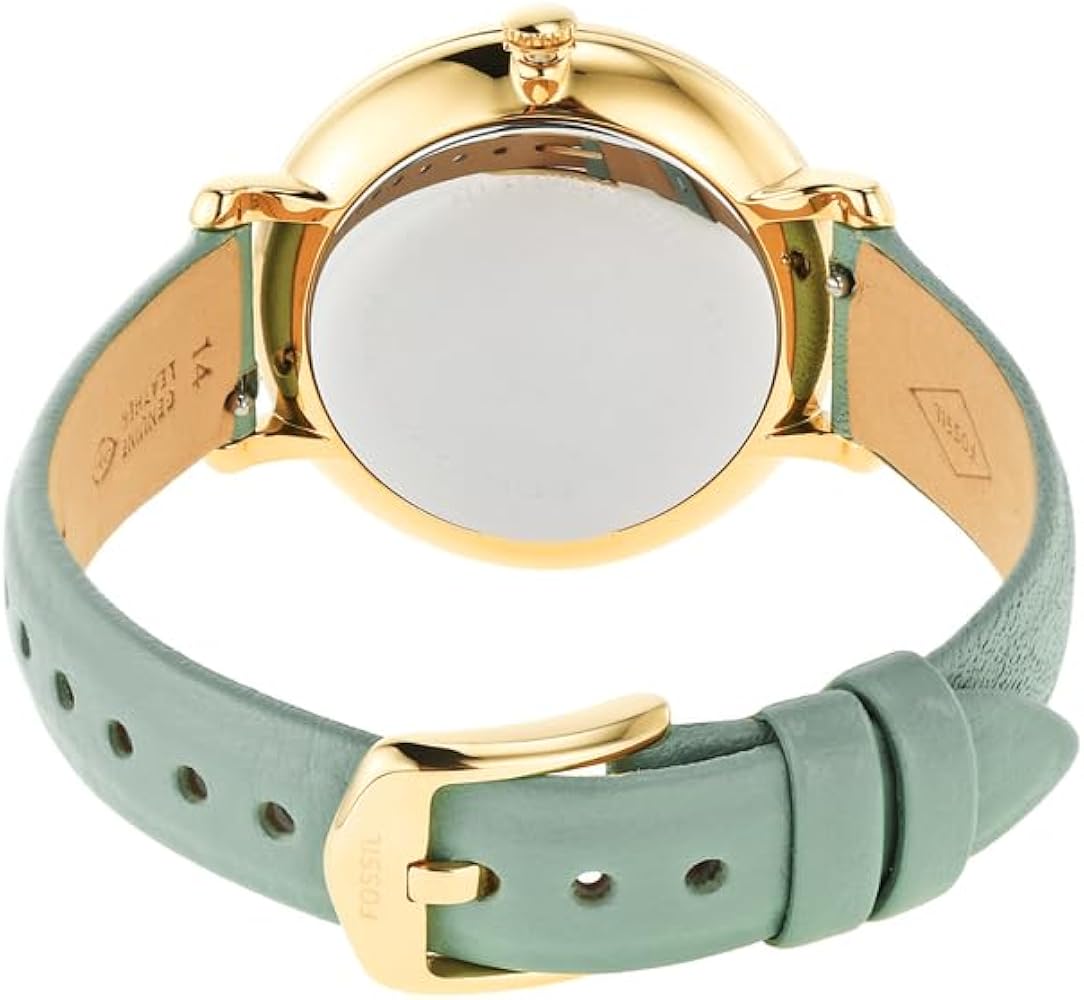  Shop Authentic Fossil Jacqueline Analog Moonphase Mother of Pearl White Dial Green Leather Strap Watch for Women - ES5168 - Luxxuri