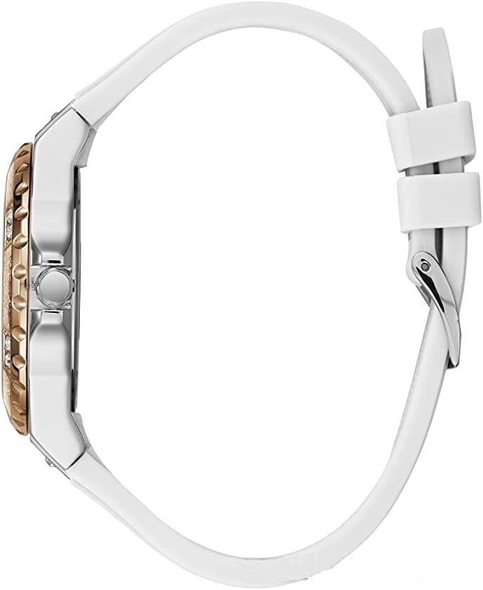  Shop Authentic Guess Diamonds White Dial White Rubber Strap Watch For Women - W0426L1 - Luxxuri