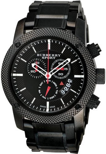  Shop Authentic Burberry Sport Chronograph Black Dial Black Steel Strap Watch for Men - BU7703 - Luxxuri