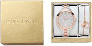  Shop Authentic Michael Kors Slim Runway Crystals Silver Dial Two Tone Steel Strap Watch for Women - MK1045 - Luxxuri