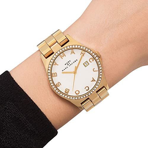  Shop Authentic Marc Jacobs Henry Diamonds White Dial Gold Steel Strap Watch for Women - MBM3045 - Luxxuri