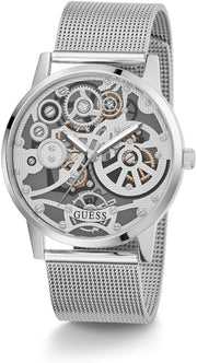  Shop Authentic Guess Gadget Silver Dial Silver Mesh Bracelet Watch for Men - GW0538G1 - Luxxuri
