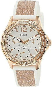  Shop Authentic Guess Swirl Quartz Silver Dial White Rubber Strap Watch For Women - W1096l2 - Luxxuri