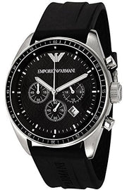  Shop Authentic Emporio Armani Sportivo Chronograph Black Dial Black Rubber Strap Watch For Men - AR0527 - Luxxuri
