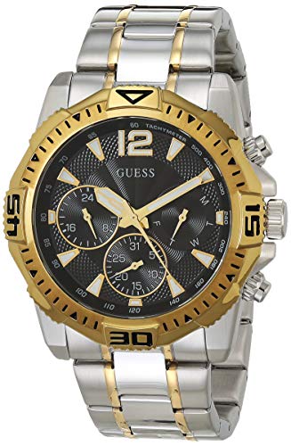  Shop Authentic Guess Commander Chronograph Black Dial Two Tone Steel Strap Watch for Men - GW0056G4 - Luxxuri