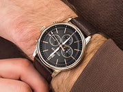  Shop Authentic Tommy Hilfiger Multi Function Chronograph Black Dial Brown Leather Strap Watch for Men - 1791631 - Luxxuri
