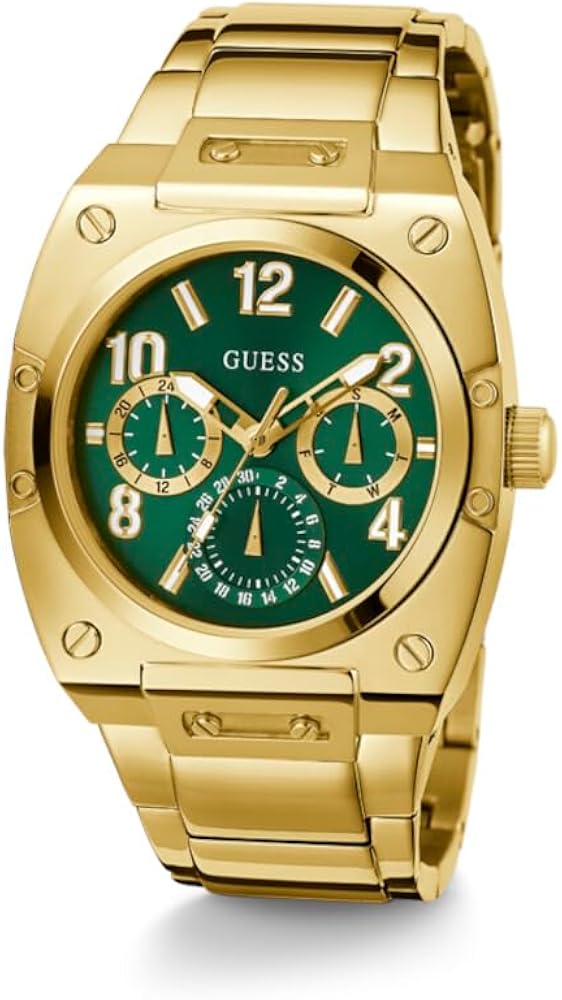  Shop Authentic Guess Trend Analog Green Dial Gold Steel Strap Watch For Men - GW0624G2 - Luxxuri