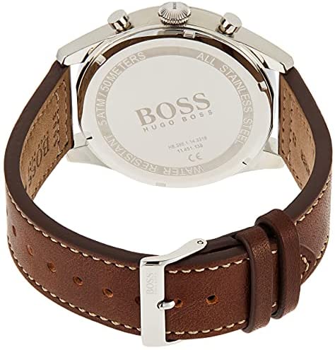  Shop Authentic Hugo Boss Pioneer Chronograph Blue Dial Brown Leather Strap Watch For Men - 1513709 - Luxxuri