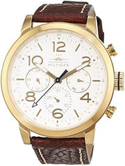  Shop Authentic Tommy Hilfiger Jake Quartz White Dial Brown Leather Strap Watch for Men - 1791231 - Luxxuri