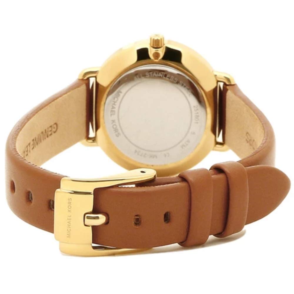  Shop Authentic Michael Kors Portia Quartz White Dial Brown Leather Strap Watch For Women - MK2734 - Luxxuri