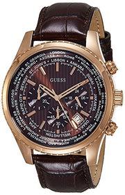  Shop Authentic Guess Pursuit Chronograph Brown Dial Brown Leather Strap Watch for Men - W0500G3 - Luxxuri