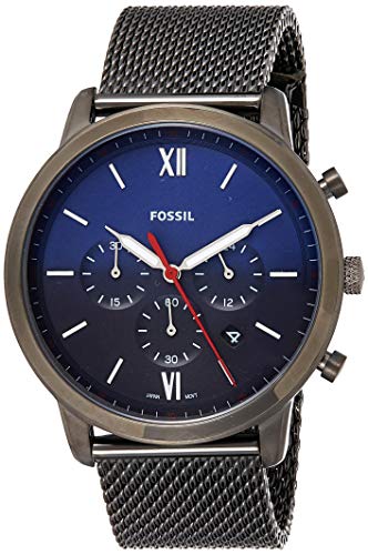  Shop Authentic Fossil Neutra Chronograph Blue Dial Silver Mesh Bracelet Watch for Men - FS5383 - Luxxuri