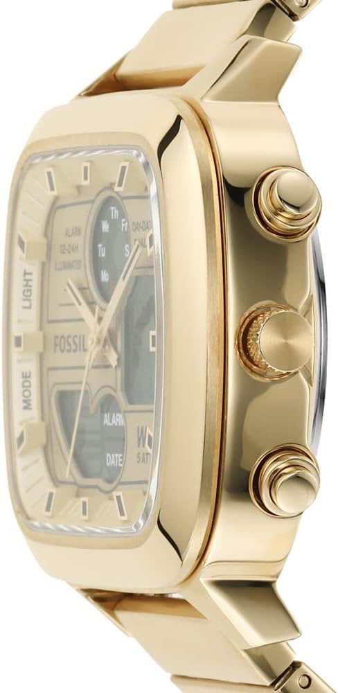  Shop Authentic Fossil Retro Analog-Digital Gold Dial Gold Steel Strap Watch for Men - FS5889 - Luxxuri