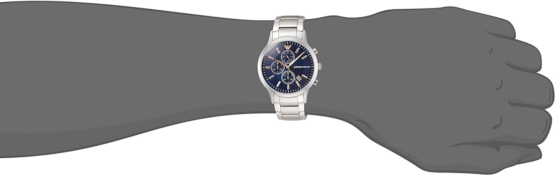  Shop Authentic Emporio Armani Renato Chronograph Blue Dial Silver Steel Strap Watch For Men - AR11458 - Luxxuri