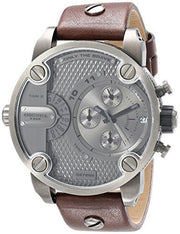  Shop Authentic Diesel Little Daddy SBA Small Sized Grey Dial Brown Leather Strap Watch For Men - DZ7258 - Luxxuri