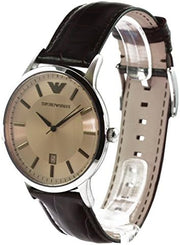  Shop Authentic Emporio Armani Classic Quartz Brown Dial Brown Leather Strap Watch For Men - AR2427 - Luxxuri