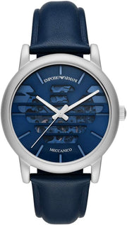  Shop Authentic Emporio Armani Luigi Automatic Blue Dial Blue Leather Strap Watch For Men - AR60030 - Luxxuri