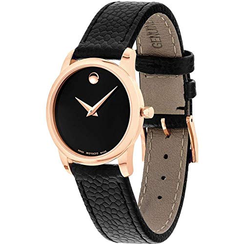  Shop Authentic Movado Museum Classic Black Dial Black Leather Strap Watch For Women - 607061 - Luxxuri