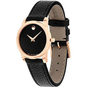  Shop Authentic Movado Museum Classic Black Dial Black Leather Strap Watch For Women - 607061 - Luxxuri