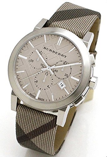  Shop Authentic Burberry The City Smoke Dial Checked Brown Leather Strap Watch for Men - BU9358 - Luxxuri